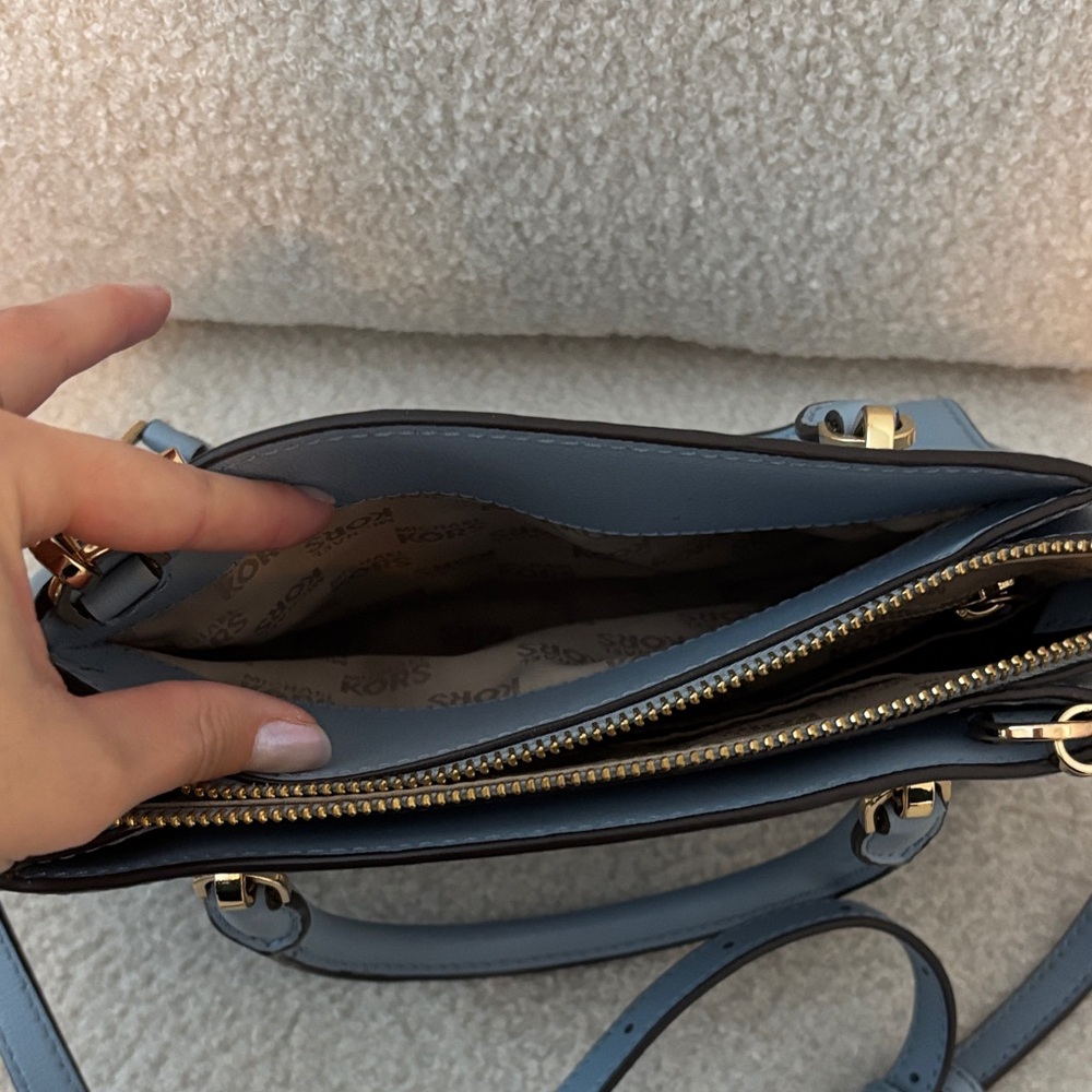 Michael Kors Light Blue Satchel with Gold Accents - Picture 5 of 7